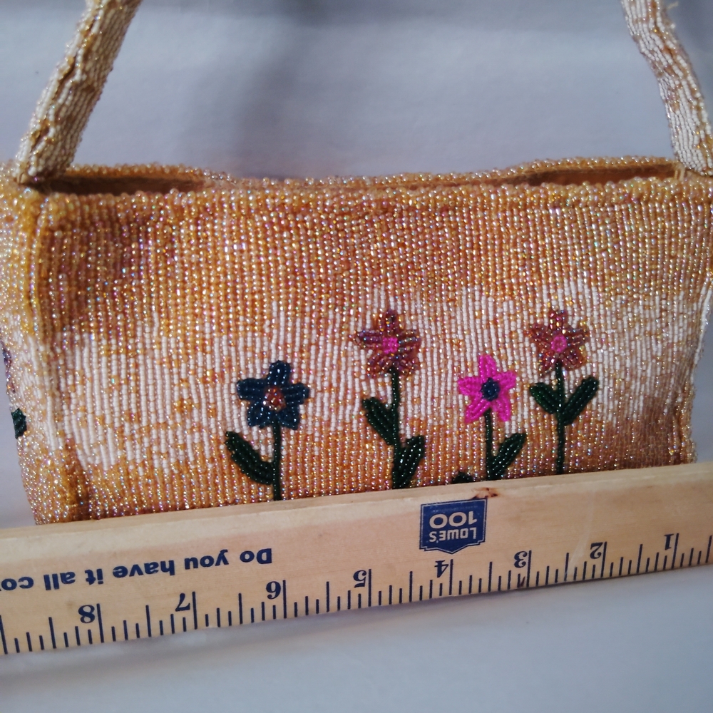 Vanessa Beaded Floral Shoulder Bag - Gold and Multicolor - Picture 11 of 14